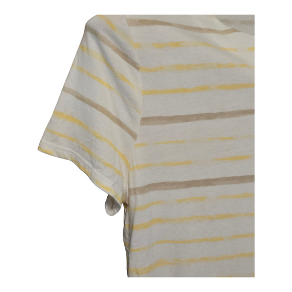 Chicos Top Womens Size Medium 1 Multi Stripe Splitneck Short Sleeve Casual - Picture 6 of 10